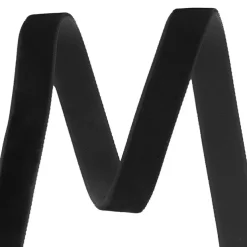 Ribbon Premium Plush Velvet Woven Edge Black (15mmx20m)
