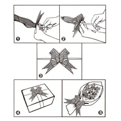 Ribbon Pull Bow Metallic Silver (18mmx53cm) Pack 25