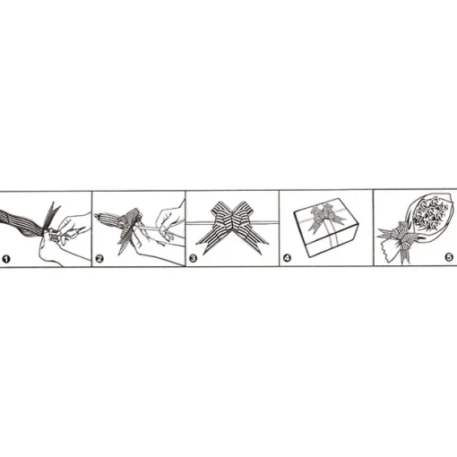 Ribbon Pull Bow Silver (32mmx53cm) Pack 25