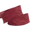 Ribbon Rustic Linen Wire Edge Maroon Red (60mmx20m)