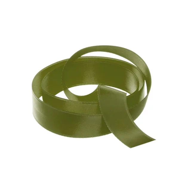 Ribbon Satin Deluxe Double Faced Olive (15mmx25m)