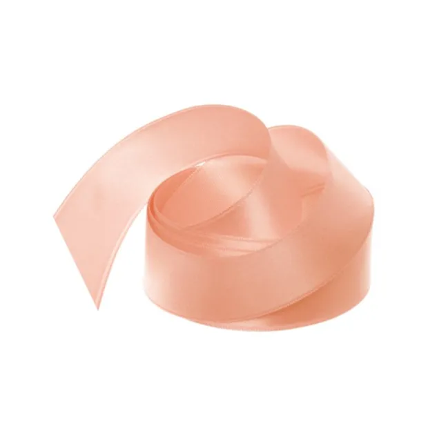 Ribbon Satin Deluxe Double Faced Peach (25mmx25m)