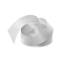 Ribbon Satin Deluxe Double Faced Silver (25mmx25m)