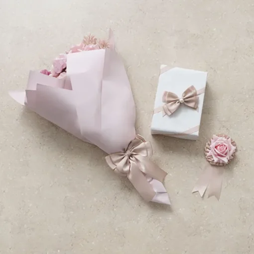Ribbon Satin Deluxe Double Faced Rose Gold (25mmx25m)
