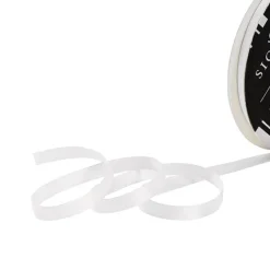 Ribbon Satin Deluxe Double Faced White (6mmx25m)