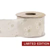 Ribbon Sheer Daisy Delight Wire Edge Creme (60mmx10m)
