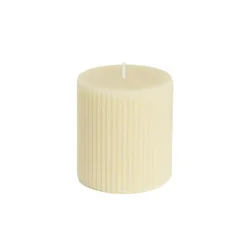 Roman Fluted Pillar Candle Off White (7x10cmH)
