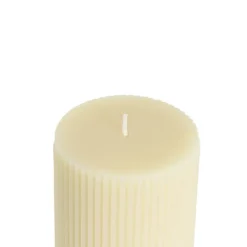 Roman Fluted Pillar Candle Off White (7x10cmH)