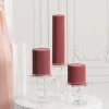 Roman Fluted Pillar Candle Dusty Pink (5x20cmH)
