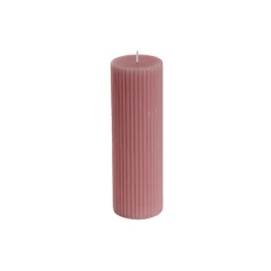 Roman Fluted Pillar Candle Dusty Pink (5x20cmH)