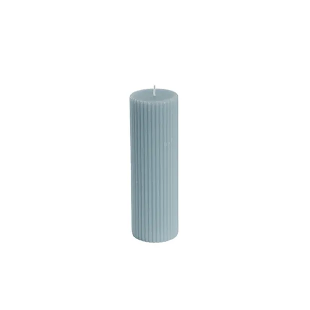 Roman Fluted Pillar Candle French Blue (5x15cmH)