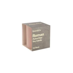 Roman Fluted Pillar Candle Pale Pink (7x7.5cmH)