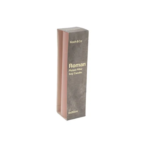 Roman Fluted Pillar Candle Pale Pink (5x20cmH)