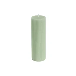 Roman Fluted Pillar Candle Pale Sage(5x20cmH)