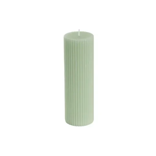Roman Fluted Pillar Candle Pale Sage(5x20cmH)