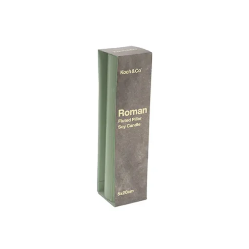Roman Fluted Pillar Candle Pale Sage(5x20cmH)