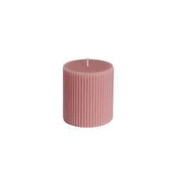 Roman Fluted Pillar Candle Dusty Pink (7x7.5cmH)