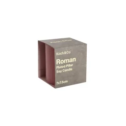 Roman Fluted Pillar Candle Dusty Pink (7x7.5cmH)