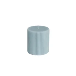 Roman Fluted Pillar Candle French Blue (7x7.5cmH)