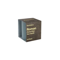 Roman Fluted Pillar Candle French Blue (7x7.5cmH)