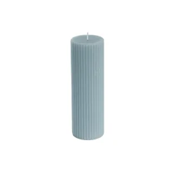 Roman Fluted Pillar Candle French Blue (5x20cmH)