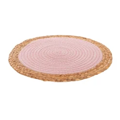 Round Cotton Table Placemat Set 2 Pink (36cmD)