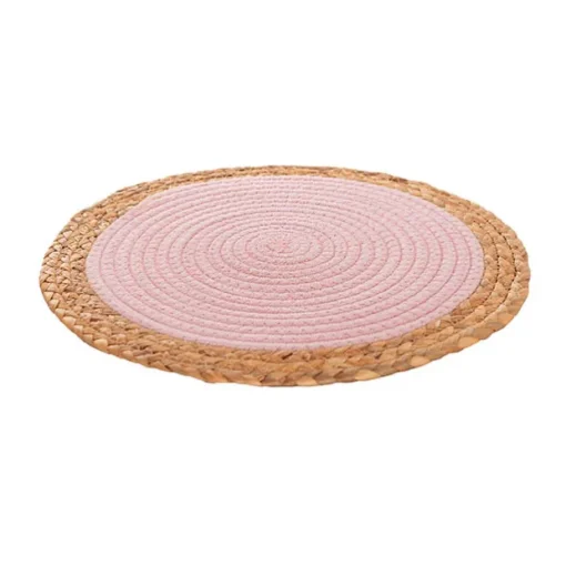 Round Cotton Table Placemat Set 2 Pink (36cmD)
