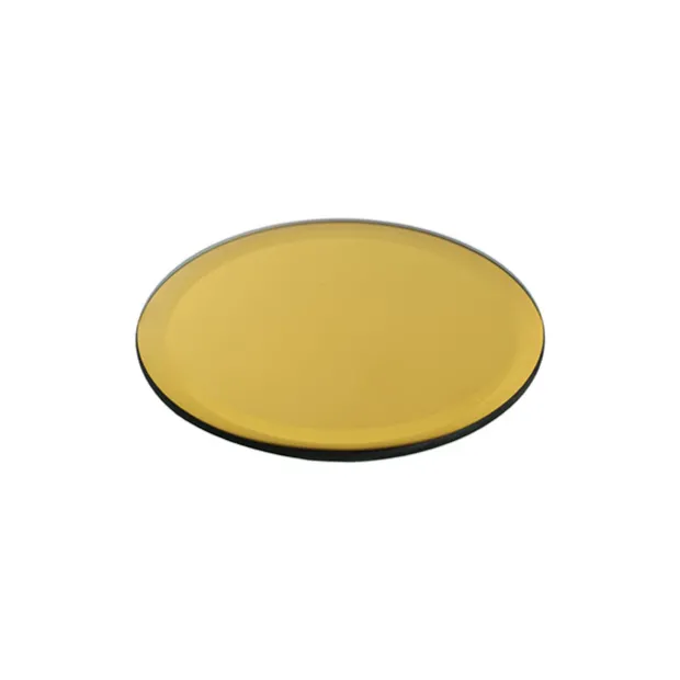 Round Mirror Glass Bevelled Plate Pack 4 Gold (10cmD)