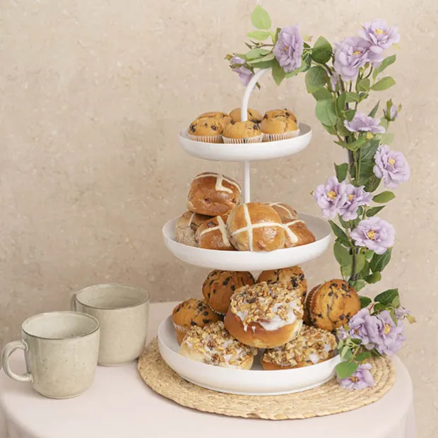 Sally Cake Stand 3 Tier White (45cmH)