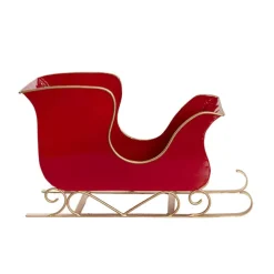 Santa's Sleigh Metal Red (35x13.5x20.5cmH)