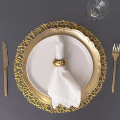 Scallop Edge Charger Plate Pack 4 Gold (33cmD)