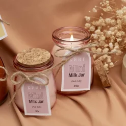 Scented Candle Milk Jar Pink Lolly (130g)