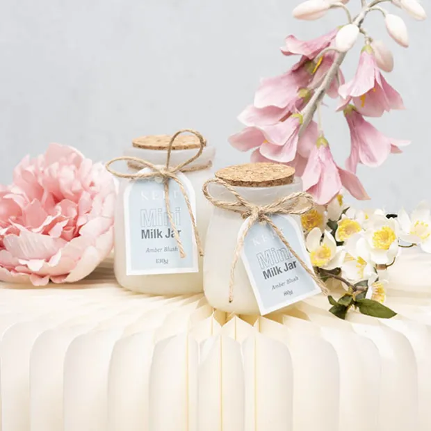 Scented Candle Mini Milk Jar Amber Blush (80g)