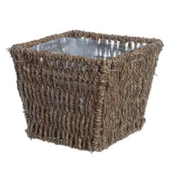 Seagrass Planter with Liner Square Natural (17.5x17.5x14cmH)