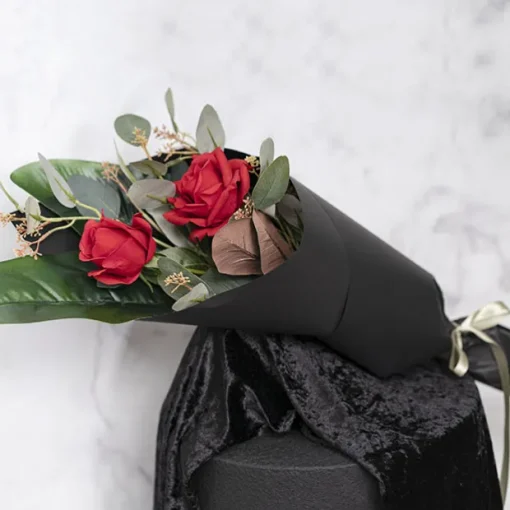 Siena Real Touch Rose Half Open Bud Red (60cmH)