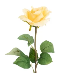 Siena Silk Rose Open Soft Yellow (67cmH)