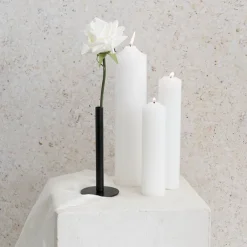 Single Metal Tube Vase Black (8cmDx18cmH)