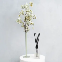 Single Metal Tube Vase Sage Green (8cmDx28cmH)