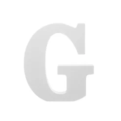 Single Wooden Letter "G" White (18cmH)