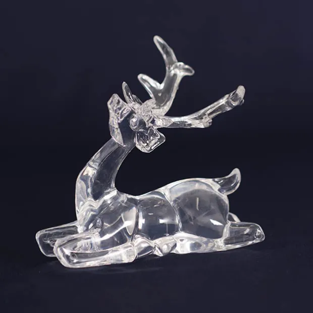 Sitting Acrylic Reindeer Clear (11.5cmH)
