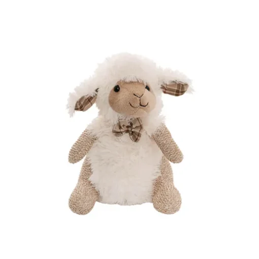 Spencer the Lamb w Bow Tie Plush Soft Toy Brown (22cmST)