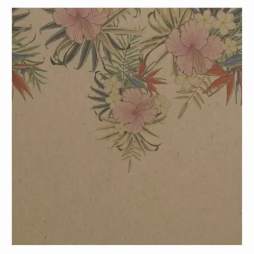 Square Cards Brown Kraft Floral Pack 50 (10x10cm)