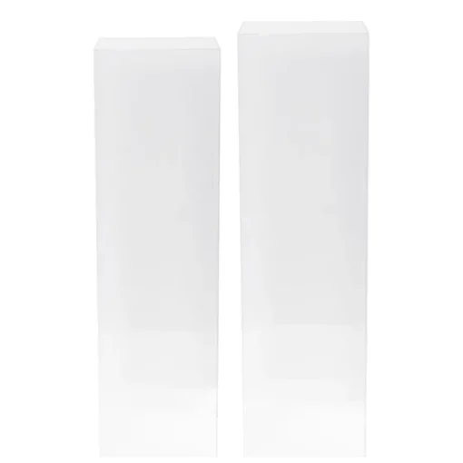 Square Deluxe Acrylic Plinth Set 2 Clear (29x100cmH)