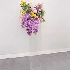 Square Deluxe Acrylic Plinth Set 2 Clear (30x90cmH)