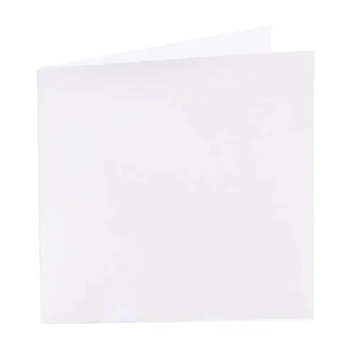 Square Folded Card & Envelope Blank White Pack 25 (10x10cmH)