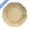 Starburst Charger Plate Pack 4 Gold (33cmD)