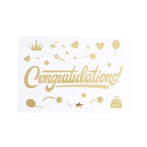 Sticker Congratulations Pack 10 Gold (20x28cmL)