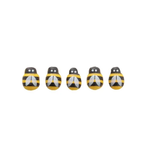 Sticker Wooden Bees Yellow & Black Pack 50 (12mmx9mm)