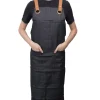 Stylish Denim Apron With Pockets Charcoal (81x87cm)