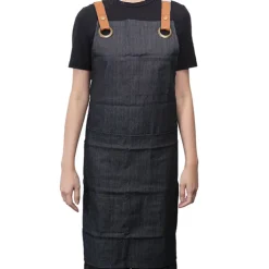 Stylish Denim Apron With Pockets Charcoal (81x87cm)